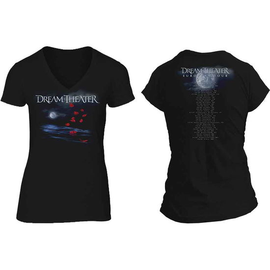 Cover for Dream Theatre · Dream Theatre Ladies T-Shirt: Rose Petals Moon (Back Print) (T-shirt)