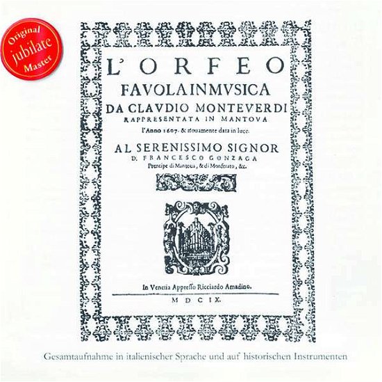 Cover for Claudio Monteverdi (1567-1643) · L'Orfeo (Neufassung nach dem Urtext) (CD)