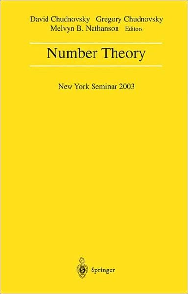 Number Theory -  - Libros - Springer - 9780387406558 - 5 de febrero de 2004