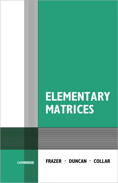 Cover for Frazer · Elementary Matrices (Pocketbok) (1938)