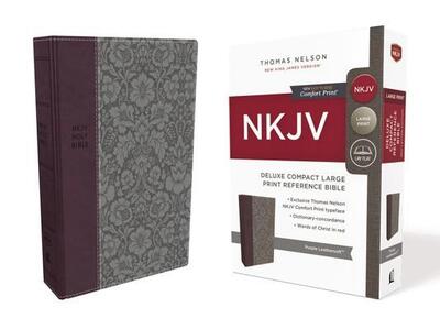 NKJV, Deluxe Reference Bible, Compact Large Print, Imitation Leather, Purple, Red Letter Edition, Comfort Print - Thomas Thomas Nelson - Książki - Nelson Incorporated, Thomas - 9780785217558 - 12 czerwca 2018