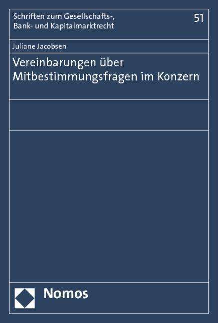 Cover for Jacobsen · Vereinbarungen über Mitbestimm (Book) (2014)