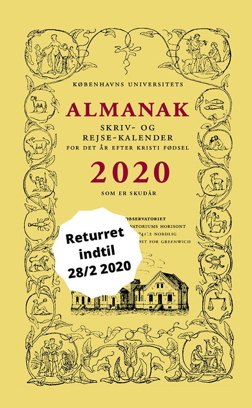 2020: Universitetets Almanak Skriv- og Rejsekalender 2020 - Københavns Universitet - Books - Forlaget Almanak - 9788799629558 - November 15, 2019