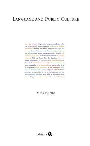 Cover for Mena Mitrano · Language And Public Culture (Book)