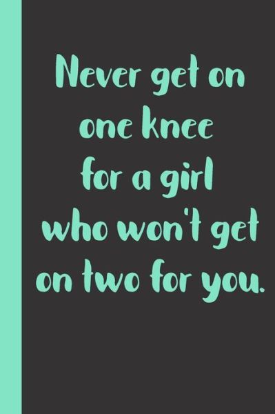 Cover for T T S Gag Present · Never get on one knee for a girl who won't get on two for you (Paperback Book) (2020)