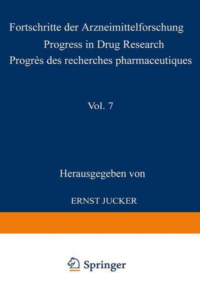 Cover for Jucker · Fortschritte der Arzneimittelforschung / Progress in Drug Research / Progres des recherches pharmaceutiques - Progress in Drug Research (Paperback Book) [Softcover reprint of the original 1st ed. 1964 edition] (2012)