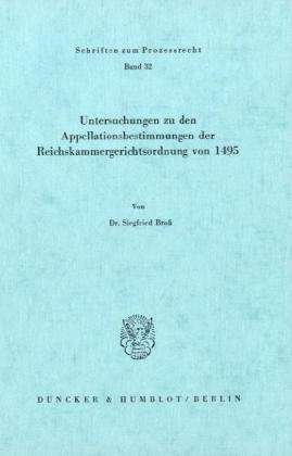 Cover for Broß · Untersuchungen zu den Appellations (Buch) (1973)