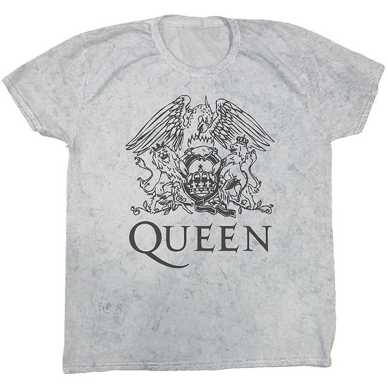 Queen Unisex T-Shirt: Crest (Wash Collection) - Queen - Merchandise -  - 5056368675560 - 