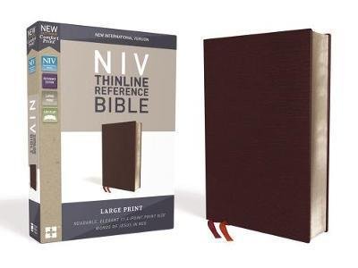 Cover for Zondervan · NIV, Thinline Reference Bible, Large Print, Bonded Leather, Burgundy, Red Letter, Comfort Print (Læderbog) (2018)