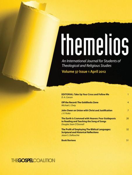 Themelios, Volume 37, Issue 1 - D a Carson - Bøger - Wipf & Stock Publishers - 9781625649560 - 27. januar 2015