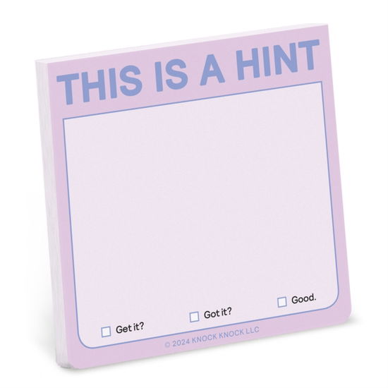 Cover for Knock Knock · Knock Knock This Is a Hint Sticky Note (Print) [Pastel edition] (2025)