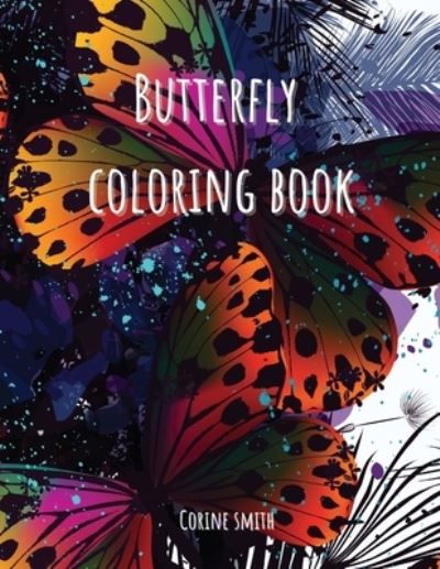 Cover for Corine Smith · Adult coloring book - Flower with butterflies (Paperback Book) (2021)