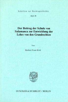 Cover for Köck · Der Beitrag der Schule von Salaman (Book) (1987)