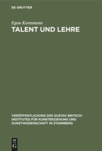 Cover for Kornmann · Talent und Lehre (Book) (1949)