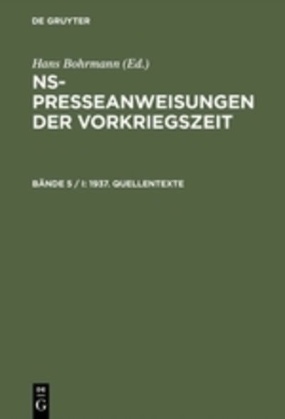 Cover for 1937. Quellentexte (Hardcover Book) (1997)