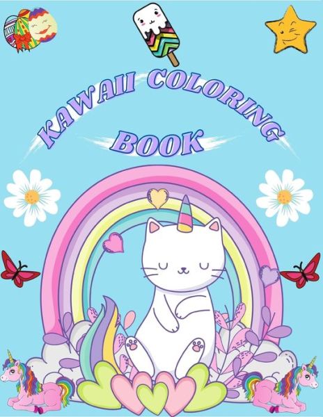 Cover for Zulfiqar Ahmed Shah · Kawaii Coloring Book: Kawaii Unicorn Rainbow Doodle Coloring Book (Paperback Book) (2021)