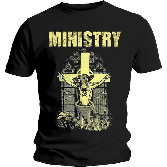Ministry Unisex T-Shirt: Holy Cow Block Letters - Ministry - Produtos - Global - Apparel - 5056170622561 - 16 de janeiro de 2020