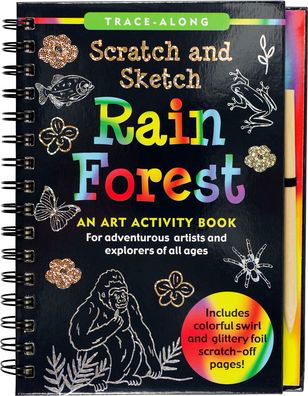 Cover for Inc Peter Pauper Press · Scratch &amp; Sketch (tm) Rain Forest (Trace Along) (Hardcover Book) (2019)