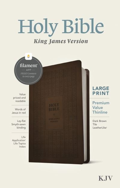 Cover for Tyndale · KJV Large Print Premium Value Thinline Bible, Filament Enabl (Læderbog) (2022)