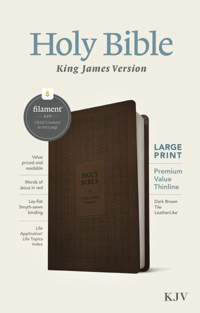 Cover for Tyndale · KJV Large Print Premium Value Thinline Bible, Filament Enabl (Leather Book) (2022)