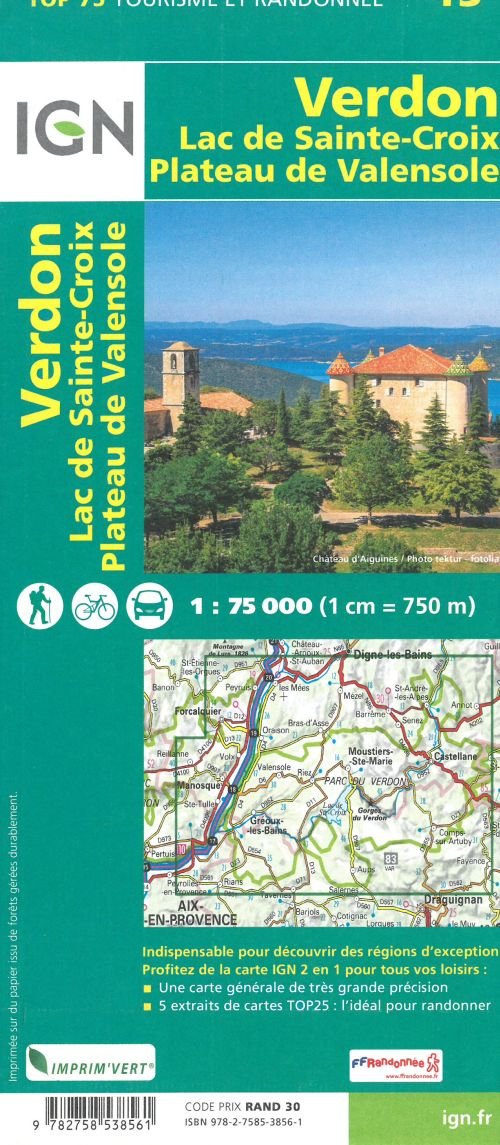 Cover for Ign · IGN TOP75: TOP75: 75013 Verdon - Lac Sainte-Croix - Plateau de Valensole (Print) (2017)