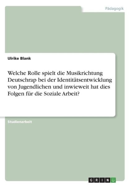 Cover for Blank · Welche Rolle spielt die Musikrich (Book)