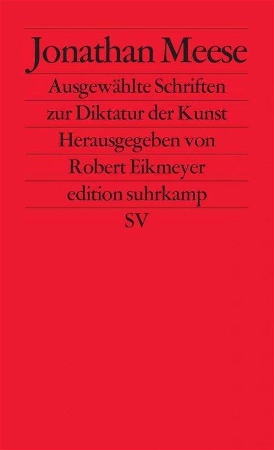 Cover for Jonathan Meese · Suhrk.TB.2656 Meese.Ausgew.Schriften (Book)