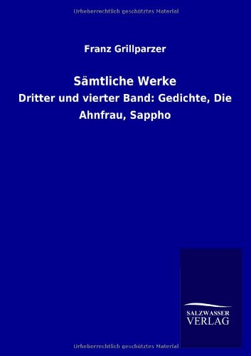 Cover for Franz Grillparzer · Samtliche Werke (Paperback Book) [German edition] (2013)