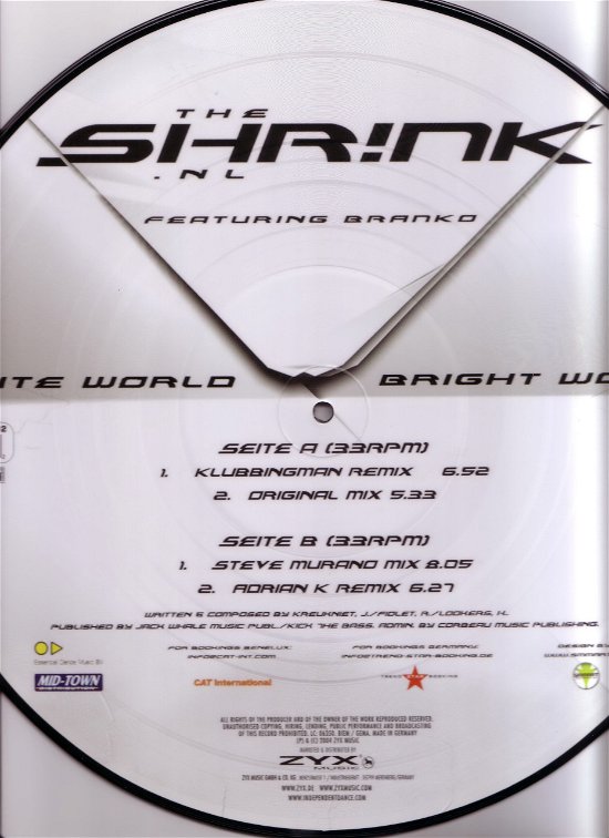 Cover for The Shrink Feat. Branko · White World,bright World (CD) [Picture Disc edition] (2004)