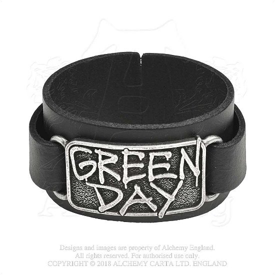 Green Day Leather Wrist Strap: Logo - Green Day - Produtos - PHM - 0664427046562 - 7 de outubro de 2019