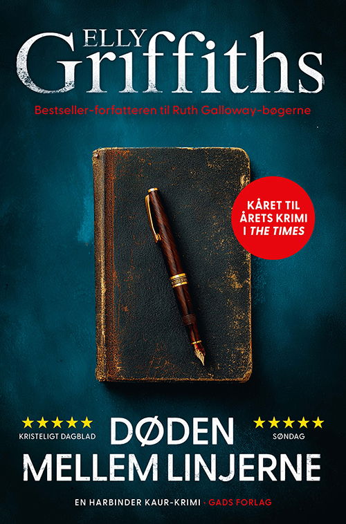 Cover for Elly Griffiths · Harbinder Kaur Serien: Døden mellem linjerne, PB (Sewn Spine Book) [2.º edición] (2024)