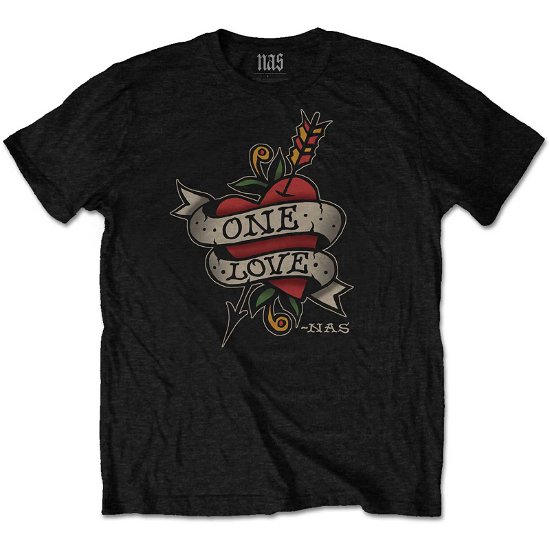 Nas Unisex T-Shirt: Love Tattoo - Nas - Merchandise -  - 5056170644563 - 