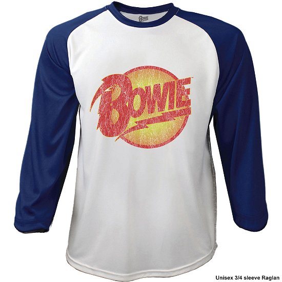 Cover for David Bowie · David Bowie Unisex Raglan T-Shirt: Diamond Dogs (T-shirt) [size S] [Blue, White - Unisex edition]