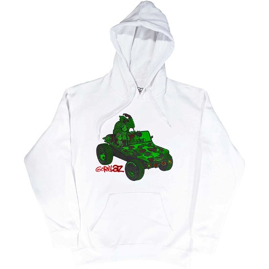 Gorillaz Unisex Pullover Hoodie: Green Jeep - Gorillaz - Fanituote -  - 5056561059563 - 