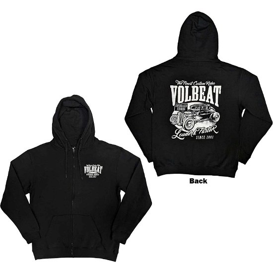 Volbeat Unisex Zipped Hoodie: Louder and Faster (Back Print) - Volbeat - Marchandise -  - 5056737212563 - 