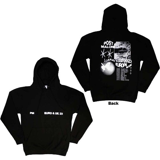 Post Malone Unisex Pullover Hoodie: Collage (Back Print & Ex-Tour) - Post Malone - Mercancía -  - 5056737238563 - 