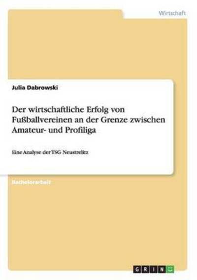 Cover for Dabrowski · Der wirtschaftliche Erfolg vo (Book) (2016)