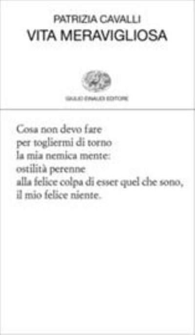 Cover for Patrizia Cavalli · Vita Meravigliosa (Book) (2020)