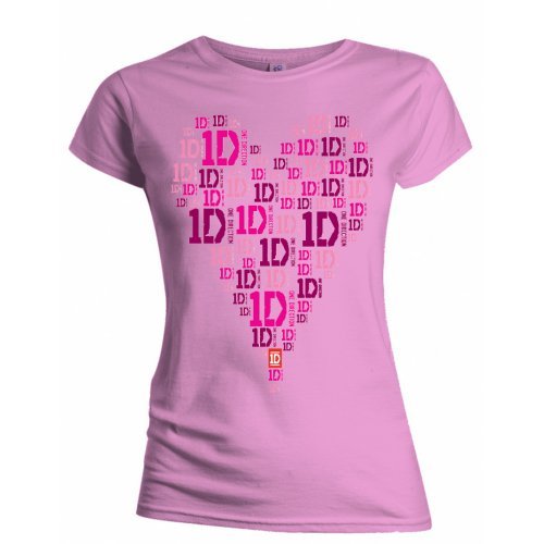 One Direction Ladies T-Shirt: Heart Logo (Skinny Fit) - One Direction - Fanituote - ROFF - 5055295350564 - maanantai 13. toukokuuta 2013