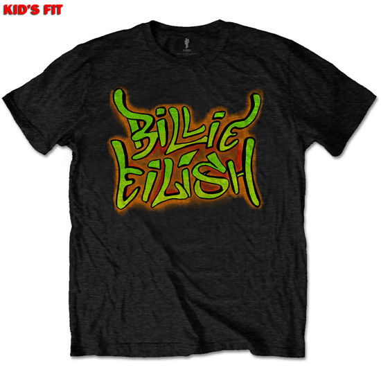 Cover for Billie Eilish · Graffiti (7-8 years) - Kids Tee - Black (Kläder) [size 7-8yrs] [Black - Kids edition]