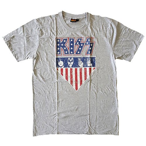 Cover for Kiss · KISS Unisex T-Shirt: Stars And Stripes (T-shirt) [size M] [Grey - Unisex edition]