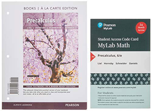Cover for Margaret Lial · Precalculus, Loose-Leaf Edition Plus MyLab Math with Pearson eText -- 18 Week Access Card Package (Lose Papiere) (2019)