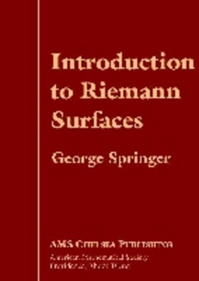 Cover for George Springer · Introduction to Riemann Surfaces - AMS Chelsea Publishing (Hardcover Book) (2002)