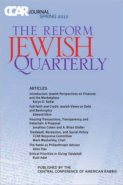 Cover for Karyn D Kedar · Ccar Journal: the Reform Jewish Quarterly Spring 2010, Jewish Perspectives on Finances and the Marketplace (Paperback Book) (2010)