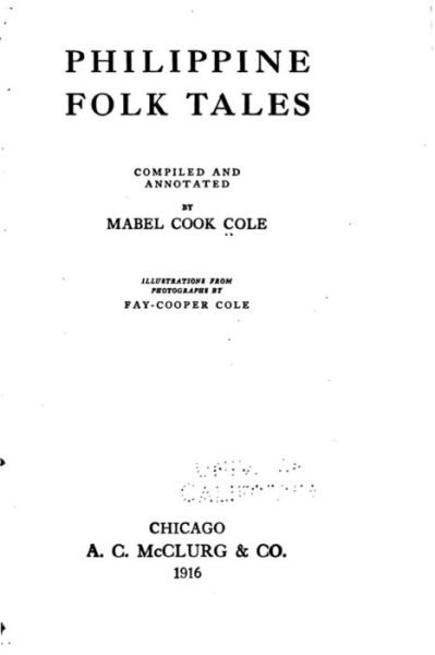 Cover for Mabel Cook Cole · Philippine Folk Tales (Paperback Bog) (2016)
