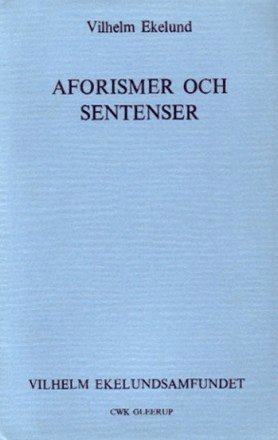 Cover for Vilhelm Ekelund · Aforismer och sentenser (Paperback Book) (1980)