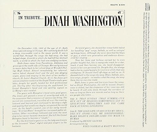 In Tribute - Dinah Washington - Musikk - WARNER - 4943674252565 - 22. februar 2017