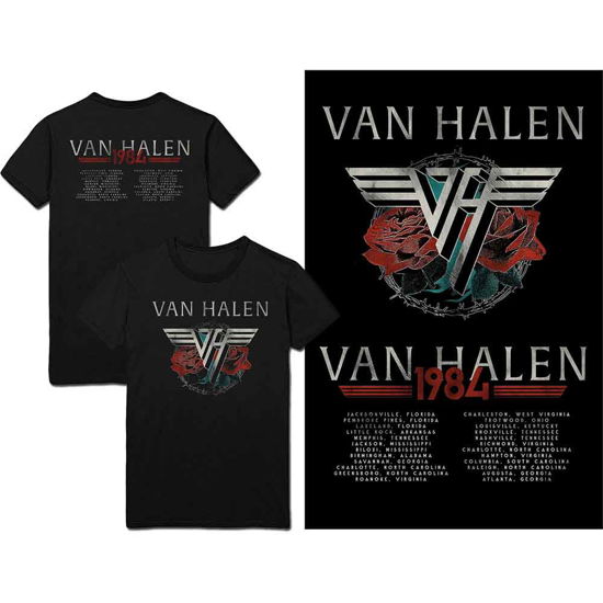 Van Halen Unisex T-Shirt: 84 Tour (Back Print) - Van Halen - Fanituote - PHD - 5056012029565 - maanantai 15. huhtikuuta 2019