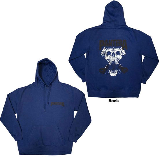 Pantera Unisex Pullover Hoodie: Mouth For War B&W (Blue) (Back Print) - Pantera - Merchandise -  - 5056737234565 - February 13, 2024