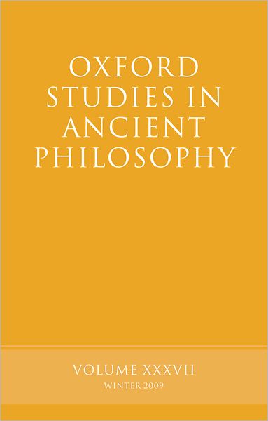 Cover for Inwood · Oxford Studies in Ancient Philosophy Volume 37 - Oxford Studies in Ancient Philosophy (Gebundenes Buch) (2009)